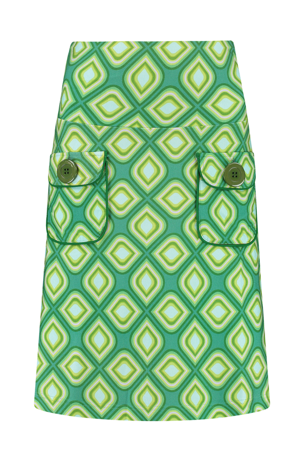 Flap Pocket Skirt Diamond green