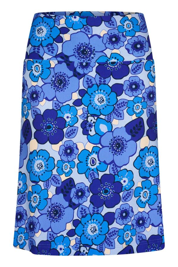 Skirt pockets Big Flowers blue