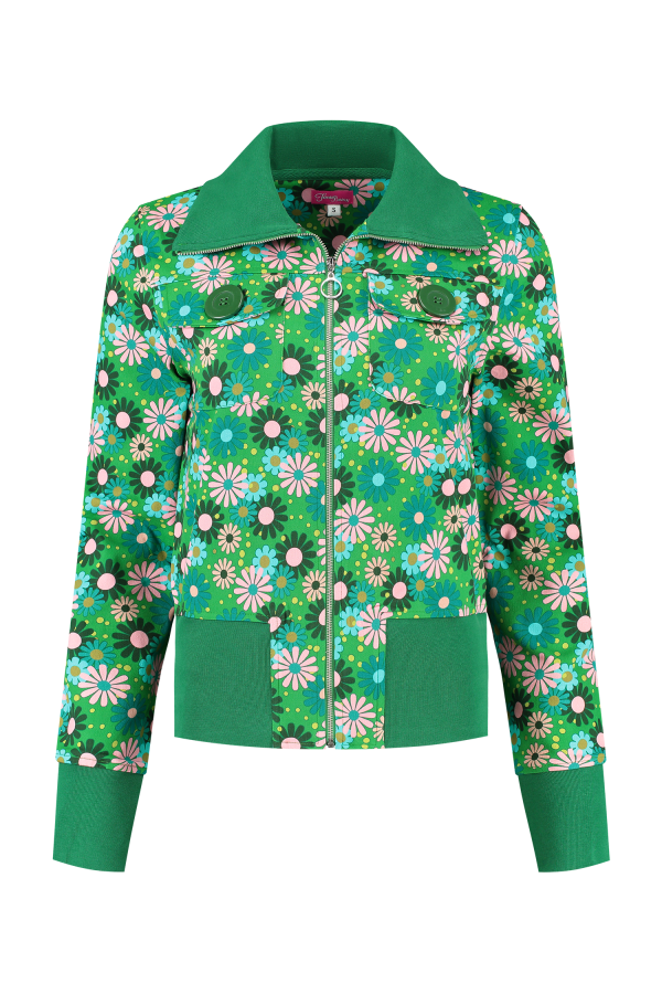 Jacket Tosti Bubble Flower green