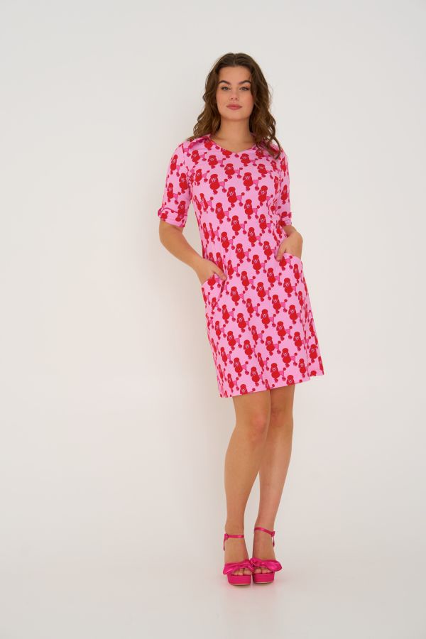  Dress Titia Poodlelicious pink Preorder