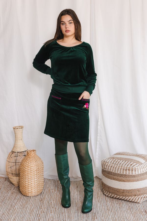 Skirt Velvet Green