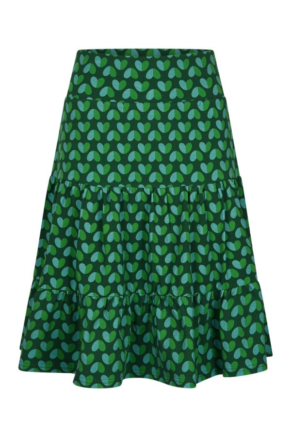 Ruffle Skirt  Hearts Green