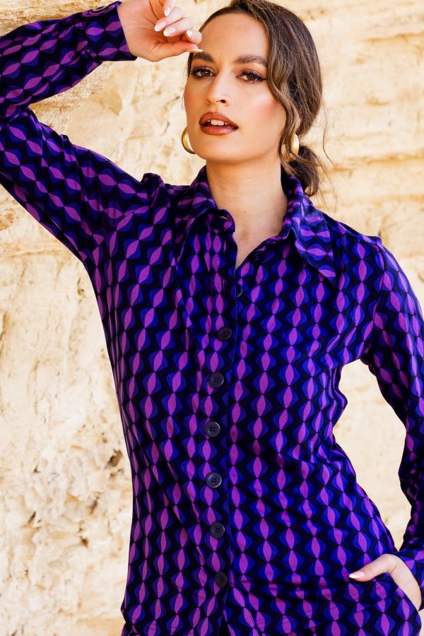 Shirt Mirabelle Geo Mod Purple