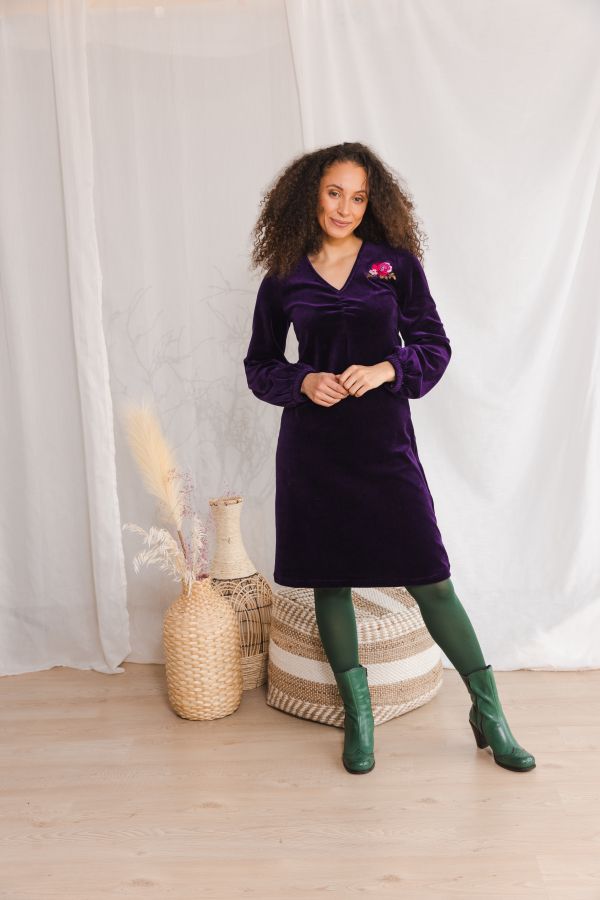 Dress Sandra Velvet Purple