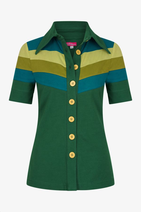 Button Shirt Stripes green