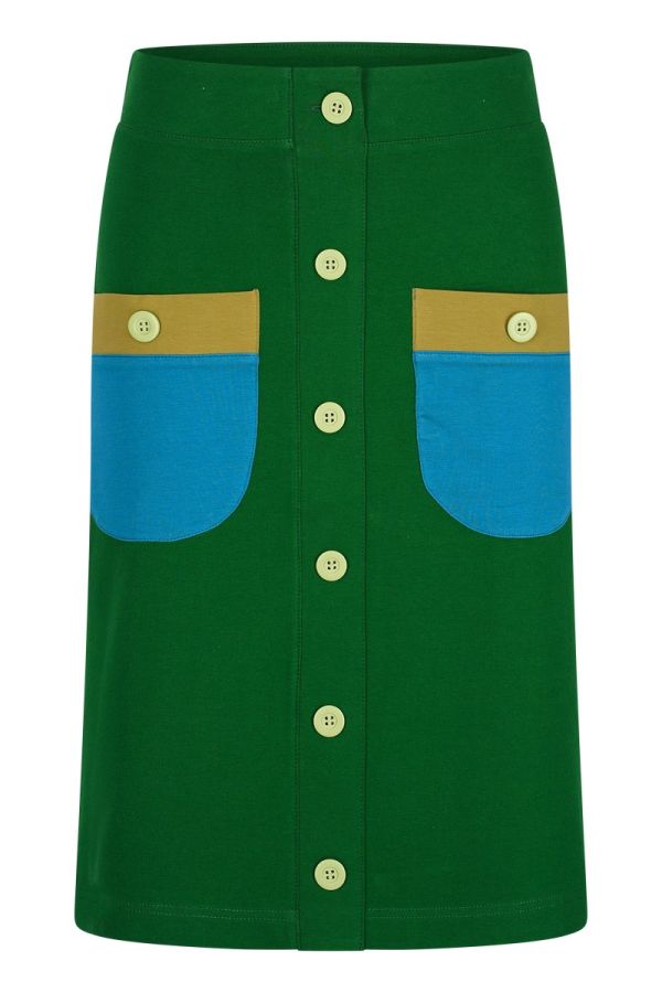 Button Skirt green