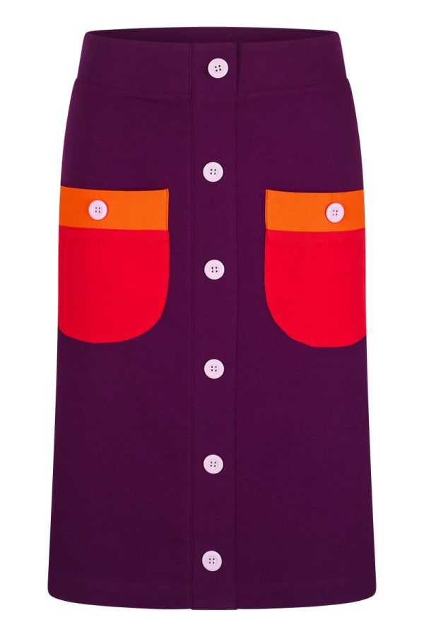Button Skirt aubergine