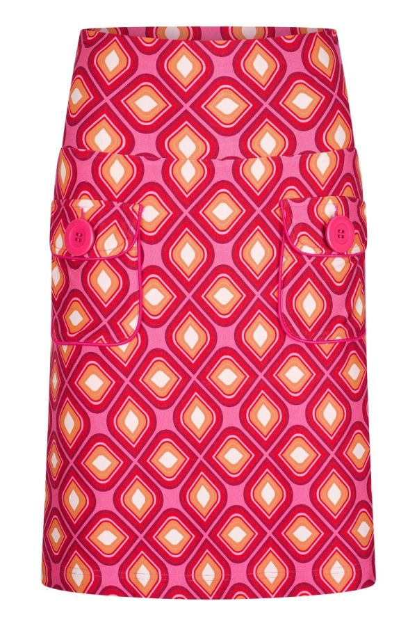 Flap Pocket Skirt Diamond pink